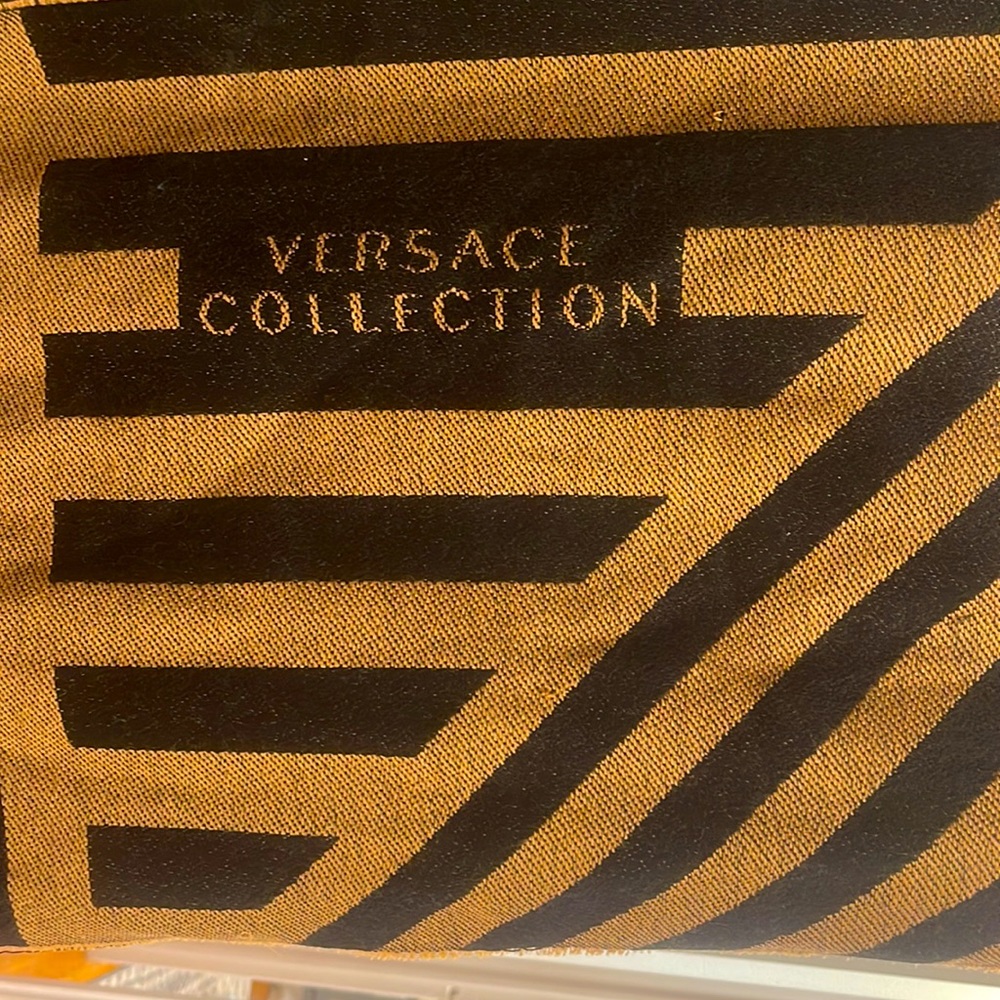 Versace collection scarf with fringe detail